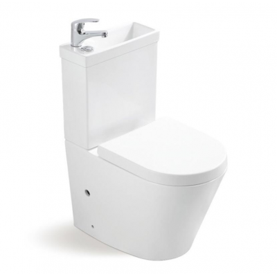 Toilet Suite Rimless Flush BTW LEN014D with Hand Basin 